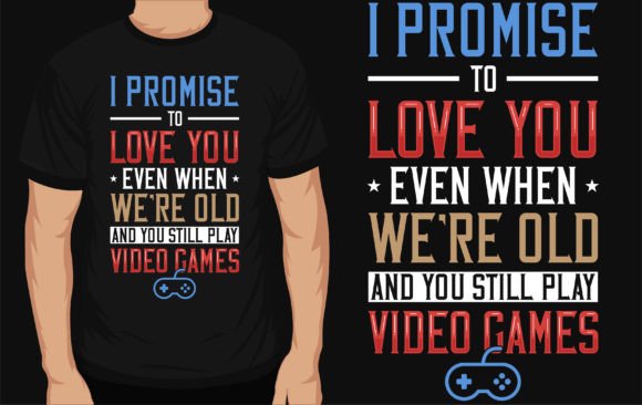 Gaming Typographic T-Shirt Design Graphics Review