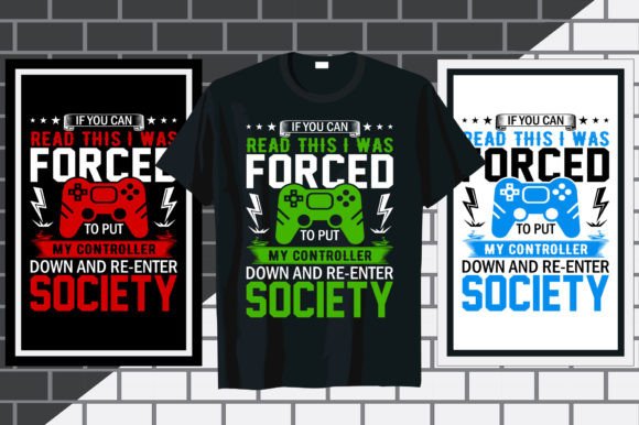Gaming Typography Graphics for T-Shirt Designs