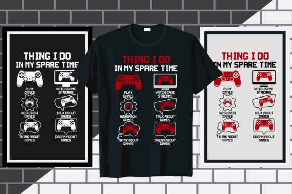 Gaming Typography T-Shirt Graphics for Branding
