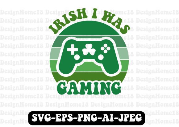 Irish I Was Gaming Vintage T-shirt Graphics