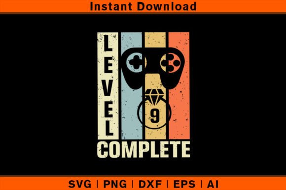 Level 9 Retro Gaming Graphics for T-Shirt Designs